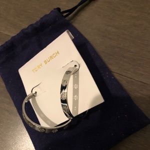 Tory Burch Silver Hoop Earrings